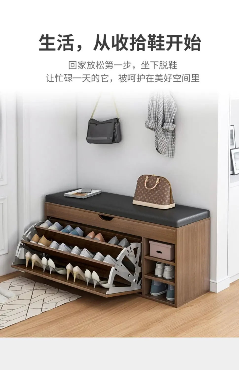 Modern Shoe Cabinets Storage Entrance Stool Entrance Hall Shoe Cabinets Bench White Living Room Home Furniture