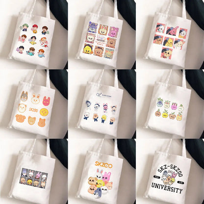 Stray Kids Skzoo Peripheral printed canvas Bag Student Casual women's hand bag shoulder bag