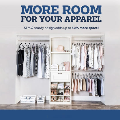 Non-Slip Suit Hanger, Velvet Prevents Movement and Slippage, Slim and Durable, Maximizes Wardrobe Space, Black/Gray - Pack of 20