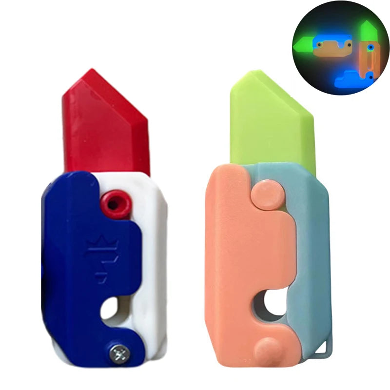 Gravity Folding Claw Knife Radish Knife 3d Printing Gravity Knife Small Radish Knife Push Card Decompression Fidget  Mini Toy