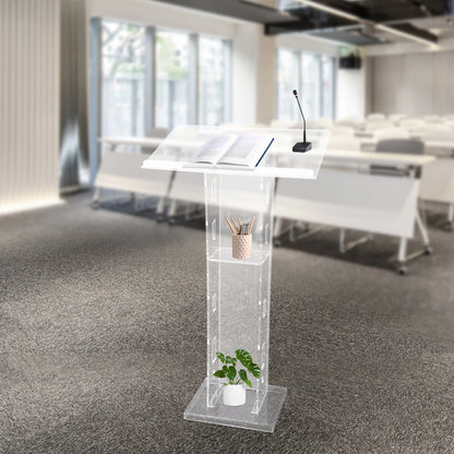 Lectern Plexiglas Podium Clear Standing Acrylic PulPits for Display Speech Podium Portable Academy Pulpit 60*40*110cm