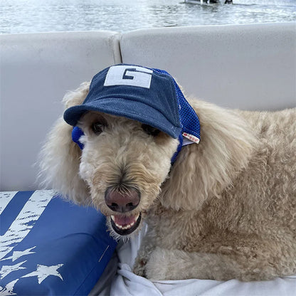 Dog Hat Dog Sunscreen Hat Baseball Cap Outdoor Sports Hat with Ear Holes Adjustable Pet Hat for Small and Medium Dog Large Dogs