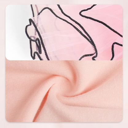 Girls Pink Ballet Leotard with Tutu Short Sleeve Dance Bodysuit for Toddler Girls Cotton Ballerina Wear