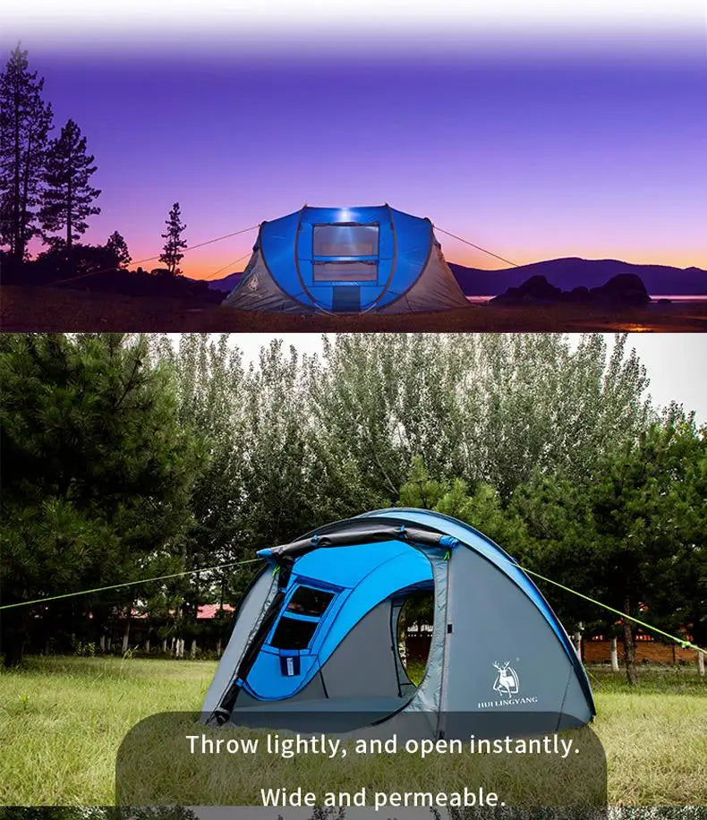 HUI LINGYANG throw tent outdoor automatic tents throwing pop up waterproof camping hiking tent waterproof large family tents