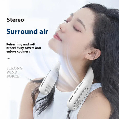 Neck - Hanging Fan with High Wind Power and Long Battery Life, Dual Display, Condensing Plate & Foldable Design for Quick Coolin