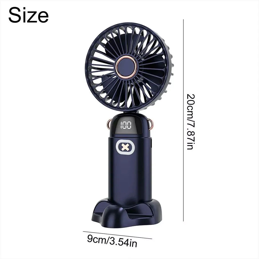 1/2 PCS 3-in-1 1800mAh Foldable USB Fan with Phone Holder - Portable Handheld & Desk Cooler w/ 360° Cooling