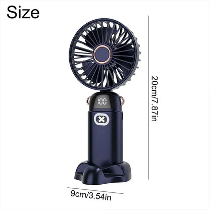 1/2 PCS 3-in-1 1800mAh Foldable USB Fan with Phone Holder - Portable Handheld & Desk Cooler w/ 360° Cooling