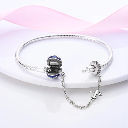 925 Sterling Silver Charm Bracelet - Leaf, Clover, Butterfly & Heart Design | 17-20cm Adjustable
