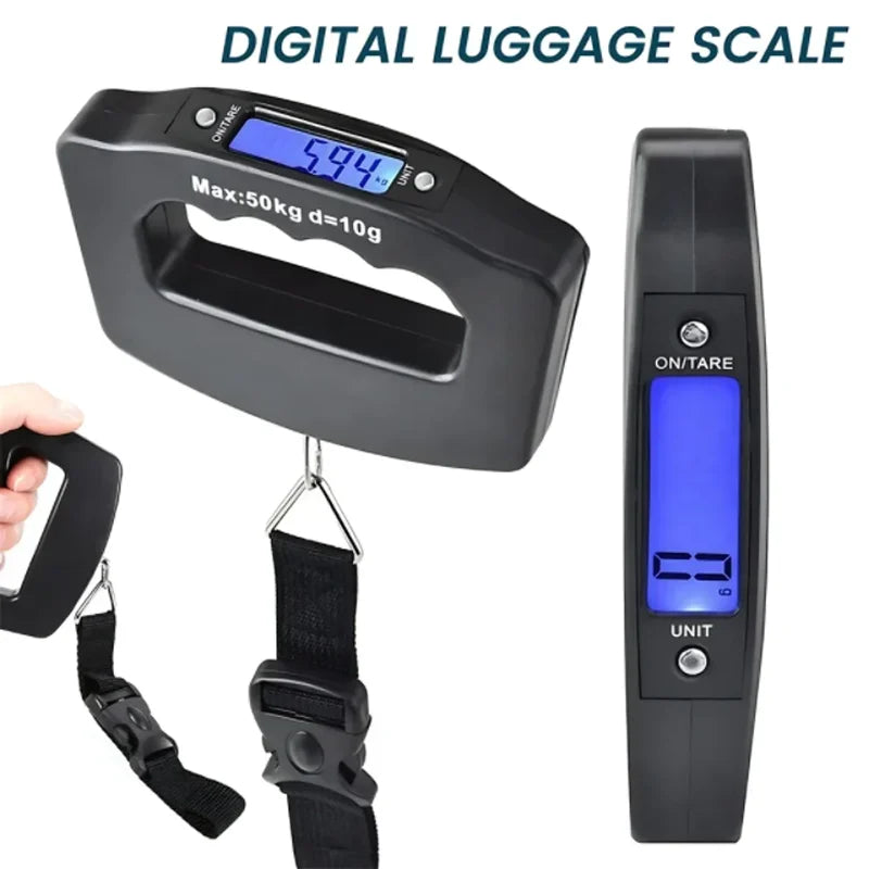 50kg/10g Digital Luggage Scale Electronic Portable Suitcase Travel Weighs With Backlight Electronic Travel Hanging Scales