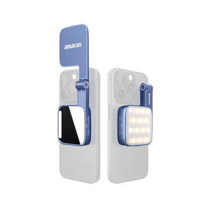 amaran Go Magnetic Phone Selfie Light Rechargeable Portable Light with Mirror for Selfie Makeup Video Conference TikTok Youtube