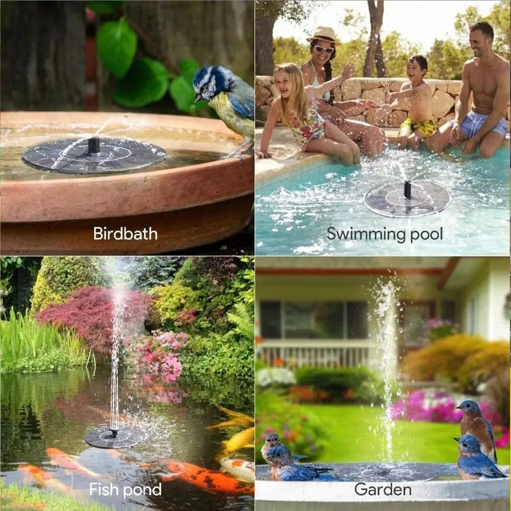 New Mini Solar Water Fountain Pool Pond Waterfall Fountain Garden Supplies Decoration Outdoor Solar Powered Fountain Bird Baths