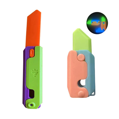 Gravity Folding Claw Knife Radish Knife 3d Printing Gravity Knife Small Radish Knife Push Card Decompression Fidget  Mini Toy