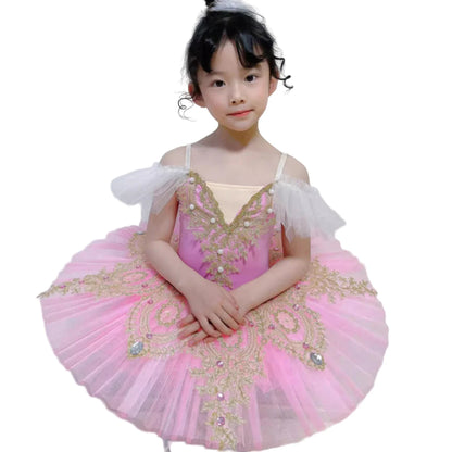 Professional Ballet Tutu Girls White Swan Lake Platter Pancake Tutu Ballerina Party Dress Child Kids Ballet Dance Costume
