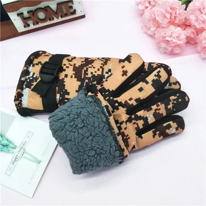 Kids Winter Warm Windproof Cold Weather Outdoor Sports Gloves For Boys Girls Fleece Snow Gloves Ski Gloves Boy Winter Glove