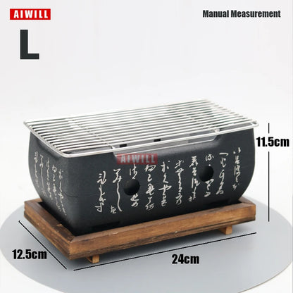 AIWILL Portable BBQ Grill Korean Food Carbon Furnace Barbecue Stove Charcoal Cooking Oven Household Outdoor Reusable Grill Box