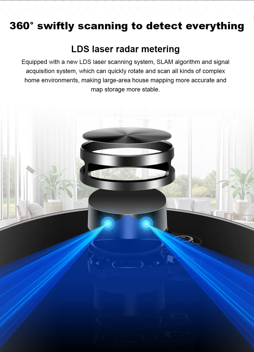 Liectroux / LILIN X6 LDS Saugroboter, Laser-Lidar-Navigation, Nass- und Trockenwischen, 6500 Pa Saugkraft, Mehrbodenkarte, Teppichverstärkung