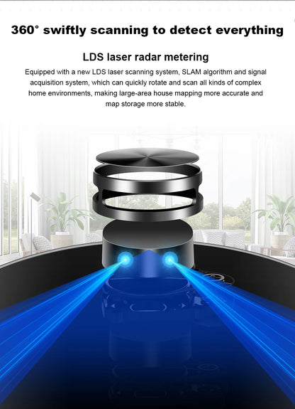 Liectroux / LILIN X6 LDS Saugroboter, Laser-Lidar-Navigation, Nass- und Trockenwischen, 6500 Pa Saugkraft, Mehrbodenkarte, Teppichverstärkung