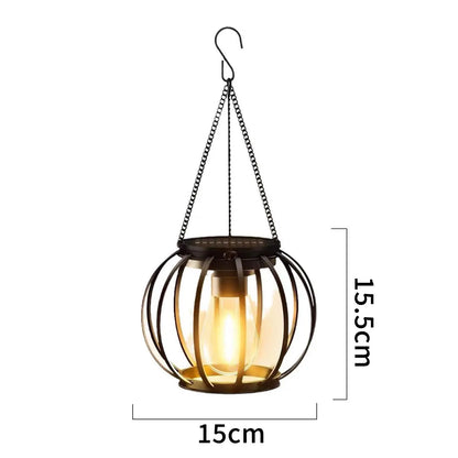 Solar Powered LED Hanging Lanterns Lights Waterproof Outdoor Lawn Lamps~Gardens