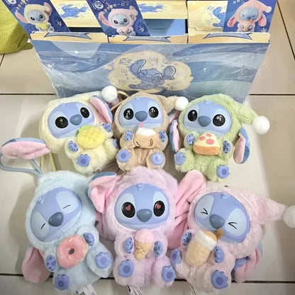 NEW Stitch Eat Something Before Sleep Series Blind Box Plush Dolls Pendant Cute Doll Ornament Mystery Box Surprise Toys Gifts