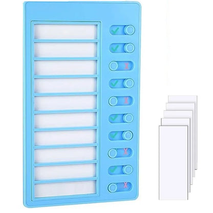 Kids Chore Chart with 5 Blank Cards - Plastic Checklist Board for Routine Planning Responsibility