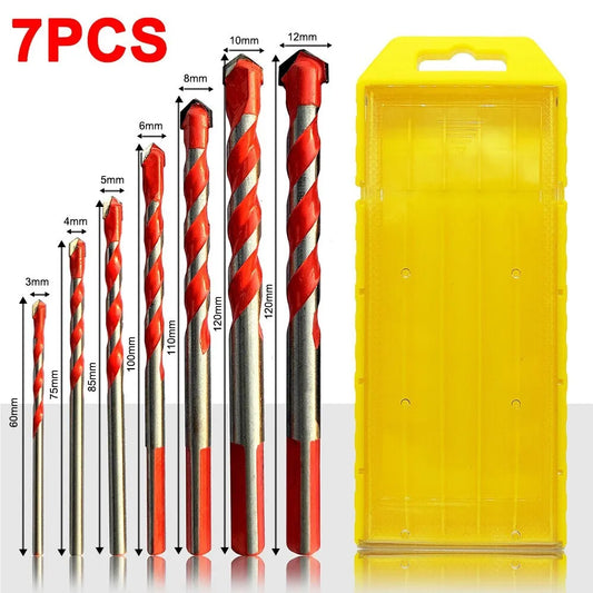 7X Masonry Bit Set Extra Tough Carbide Drill Bits For Stone Concrete Brick