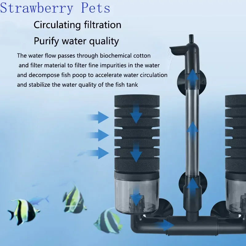 Premium Aquarium Bio Filter - Biochemical Sponge Filter for Fish Tank Air Pump & Skimmer System