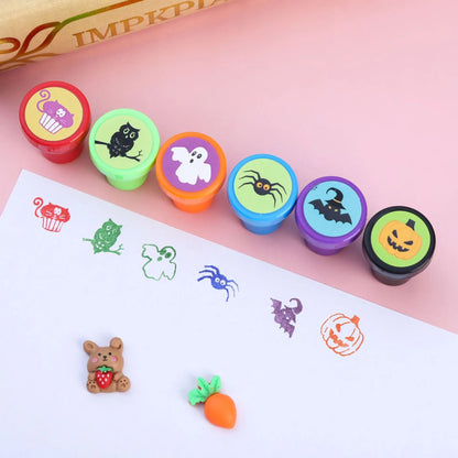 12/24pcs Creative Cartoon Pumpkin Bat Seal Halloween Party Toy Children Birthday Party Small Gifts Kids Favour Gift Bag Fillers
