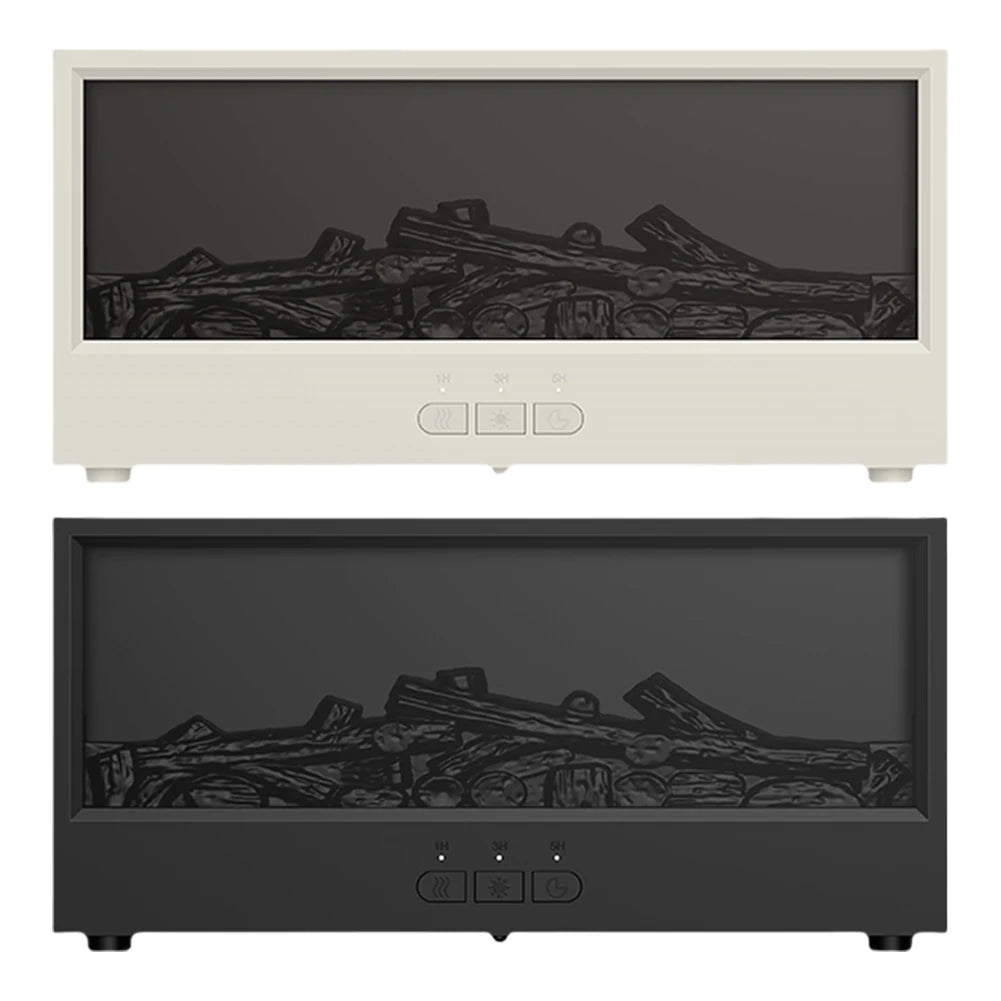 Fireplace Air Humidifier Dynamic Flame Essential Oil Diffuser 150ml Aromatherapy Diffuser with Timer Cool Mist Humidifier