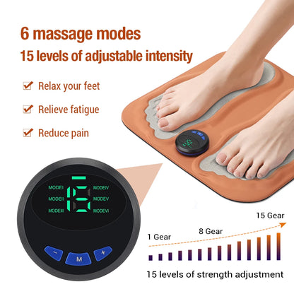 Smart EMS Foot Massager Pad Electric Shaking Hammering Body Muscle Relaxing Massage Machine Remove Edema Leg Shaping