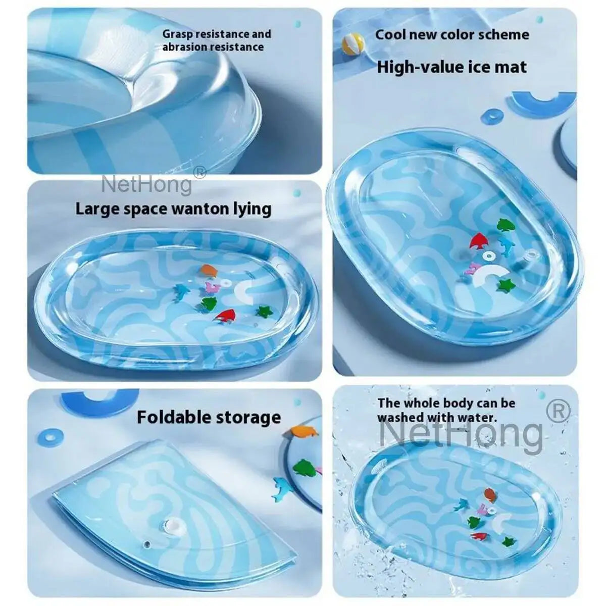 Tummy Time Mat Iatable Summer Cooling Pet Water Bed Cushion For Cats