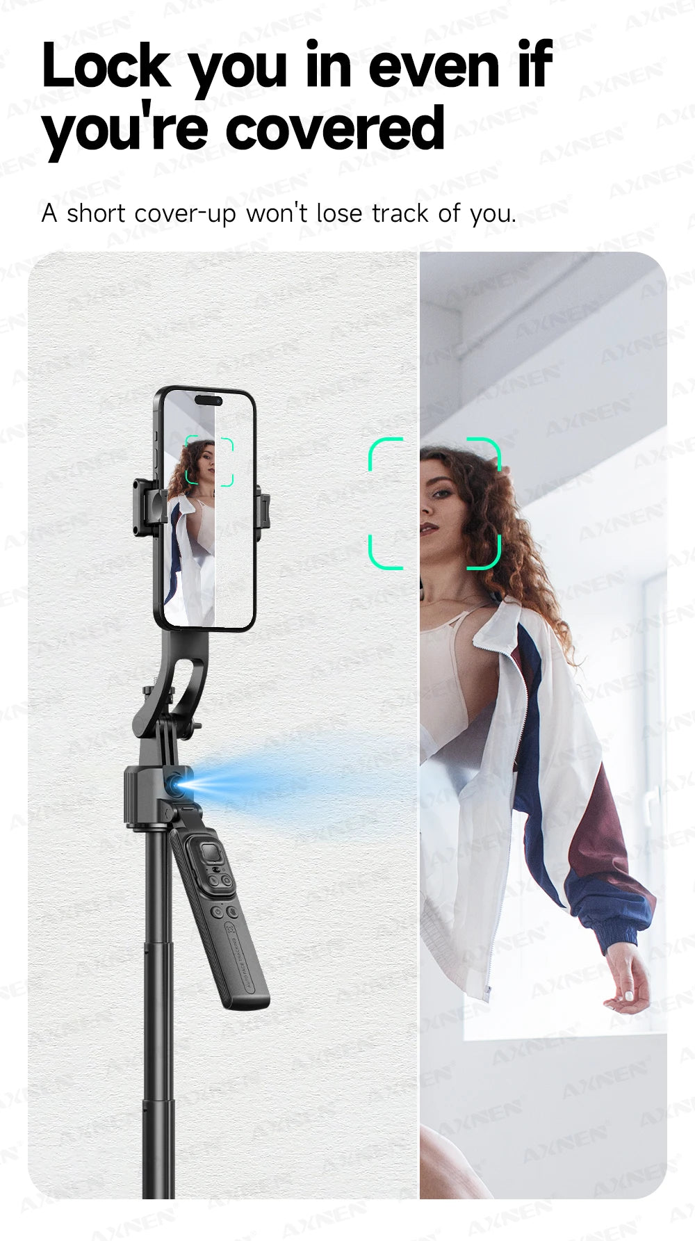 C17 Selfie Stick Tripod for Phone AI 360 Rotation Face Tracking Gimbal Stand Smartphone Camera Monopod Holder 1630mm Quadruped