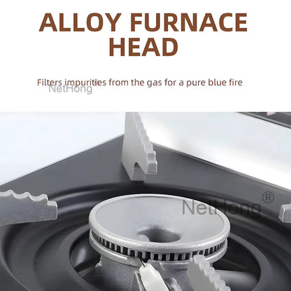 Safety Camping Gas Stove - Portable Single Burner with Auto Shut-Off, Windproof for BBQ Cooking & Outdoor Heating