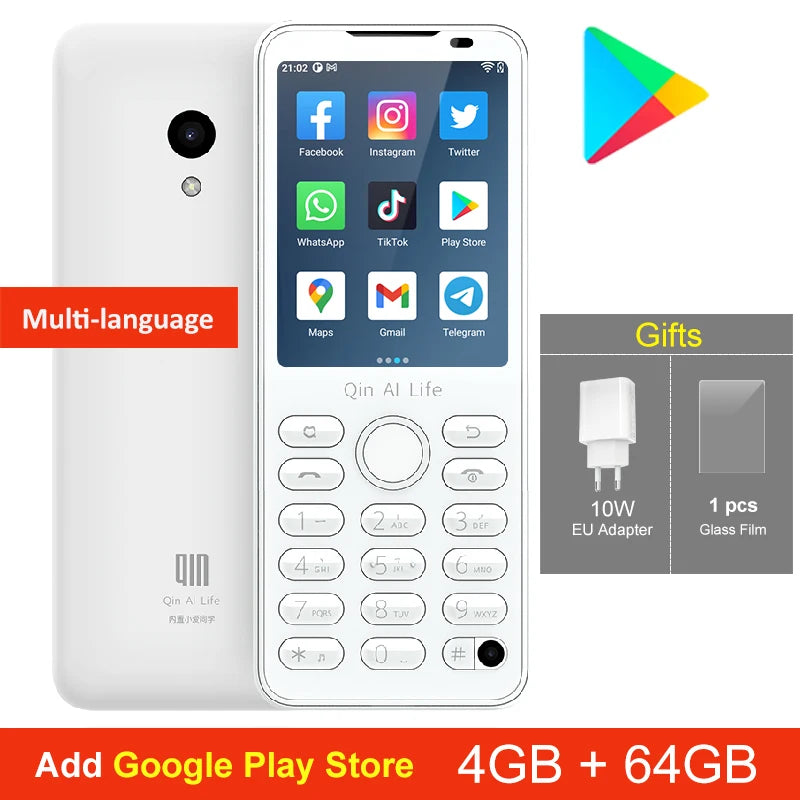 Qin F21 Pro Smart Touch Screen Phone Wifi 2.8 Inch 3GB 32GB Bluetooth 5.0 Duoqin Global Version 2120mAh Android Play Store Phone