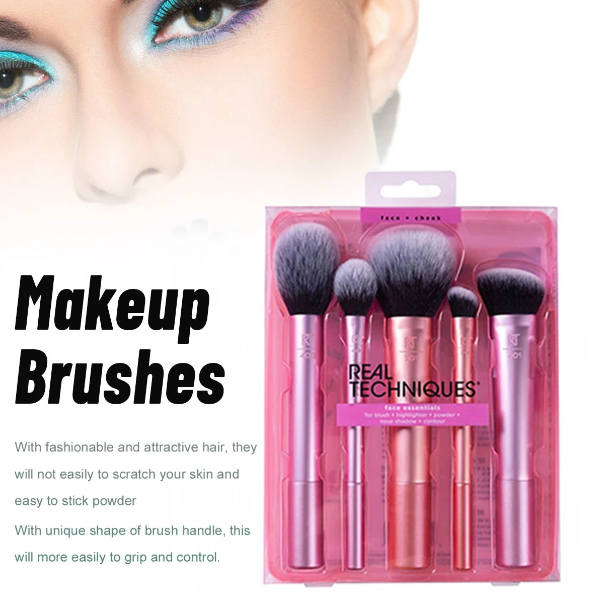 5PCS*Real Techniques Makeup Brushes Set Foundation Smooth Blender Sponges Puff