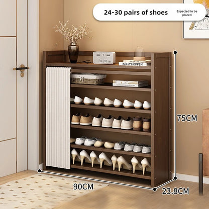 Free installation shoe rack indoor simple folding household multi-layer dustproof rental room shoe storage artifact