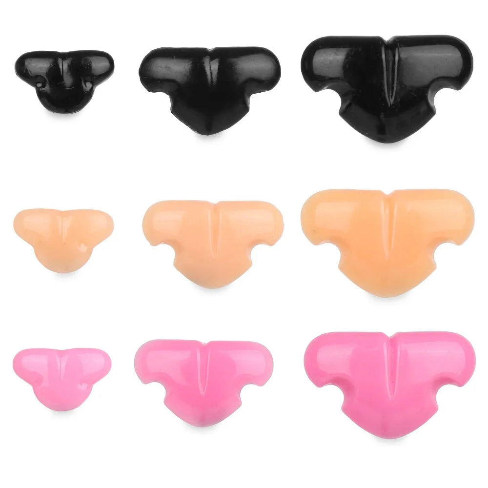 10Pcs Plastic Nose Crafts Doll Triangle Noses Oval Safety Noses Pigs Noses Plush Animal Nose DIY Animals Buttons For Dolls Fox