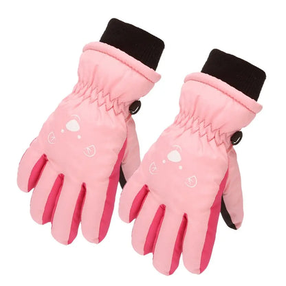 Winter Children Boys Girls Cute Cartoon Non-slip Thick Warm Sports Mittens Kids Ski Gloves Waterproof