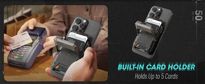 SUPCASE Magnetic Tripod Phone Stand Credit Card Holder for iPhone 16/15/14/13/12 Adjustable Phone Stand Compatible with MagSafe