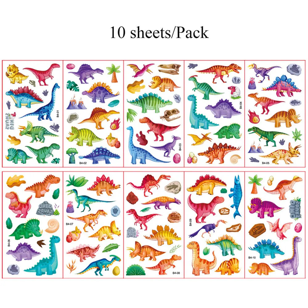 10Pcs Cartoon Temporary Tattoos for Hand Disposable Underwater World Crabs Dolphins Octopus Jellyfish Design Tattoos Sticker