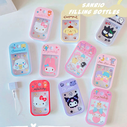50ML Sanrio Filling Bottle Cute Hello Kitty Cinnamoroll Kuromi Perfume Alcohol Dispenser Refillable Containers Bottle Gifts