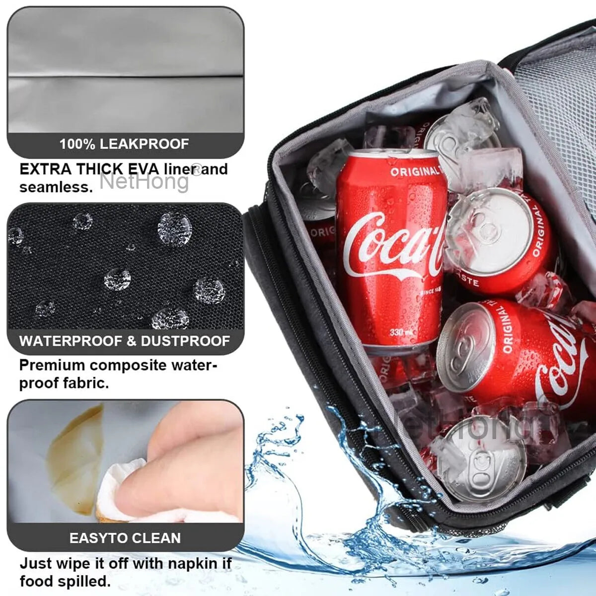 Bag, Insulated Cooler Bag Thermal Lunch Tote Bags For Men Women