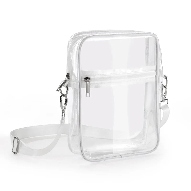 Clear Crossbody Purse Bag,Stadium Approved with Front Pocket for Concerts Sports Festivals Holiday Beach Waterproof Bag