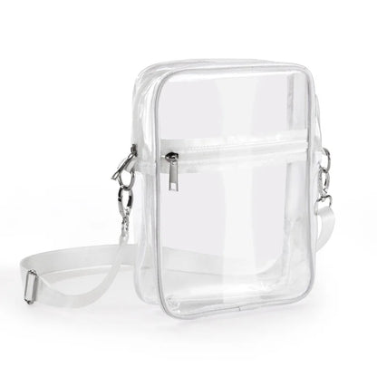 Clear Crossbody Purse Bag,Stadium Approved with Front Pocket for Concerts Sports Festivals Holiday Beach Waterproof Bag