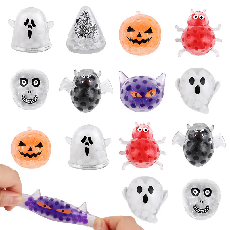5/10/20Pcs Halloween Squeeze Ball Pumpkin Ghost Fidget Toy Kids Halloween Birthday Party Favors Trick or Treat Goodie Bag Filler