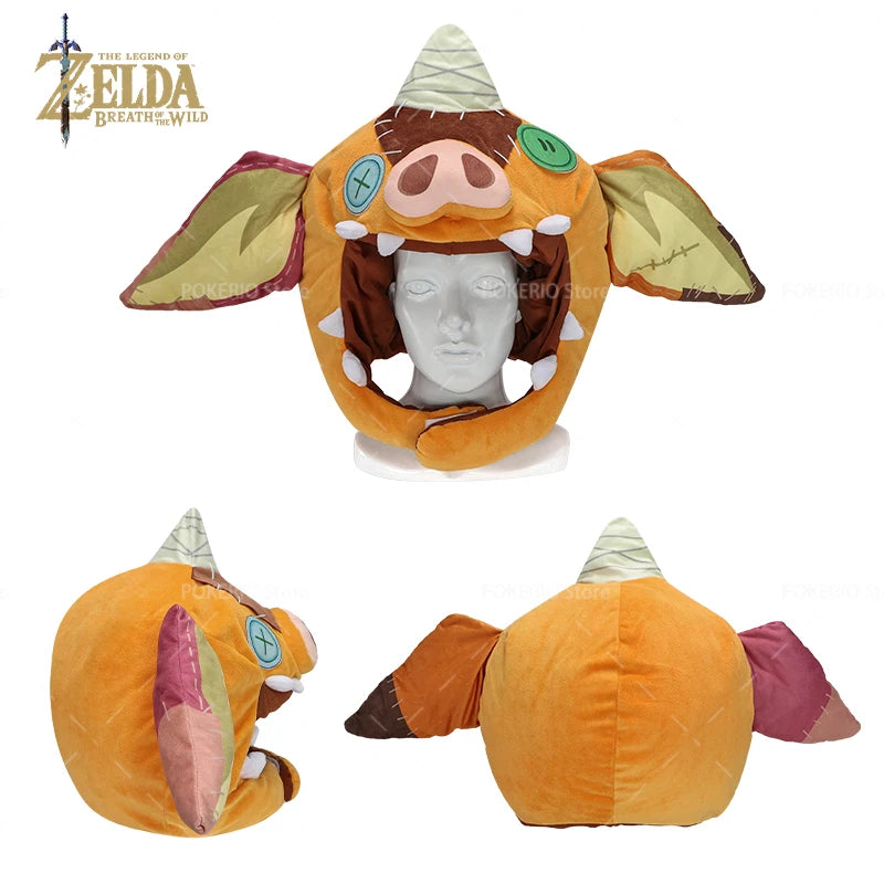 The Legend of Zelda Bokoblin Cosplay Headgear Plush Green Link Hat Zelda Shield Lizalfos Lynel Helmet Neck Costume Props Gift