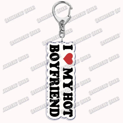 Custom I Love You My Fictional Boyfriend Awesome Girlfriend Keychain Emo Boys Hot Wife Mom Dad Key Ring Keychains Bf Gf Gifts