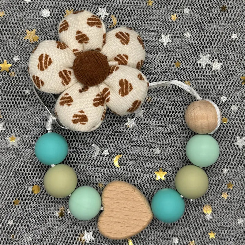 NEW Custom Name Wooden Personalized Baby Pacifier Chain Beech Bead Dummy Nipple Holder Guard Teether Pendant Newborn Mother Gift