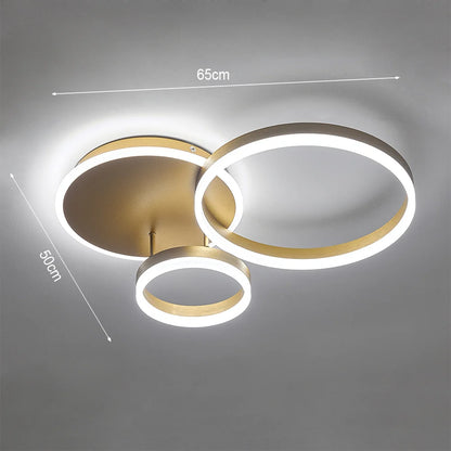 KOMORE Classic Golden Loops Energy Efficient LED Ceiling Light, Cool White / Stepless Dimming for Office, Living Room, Bedroom