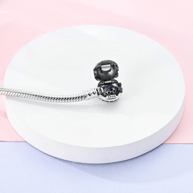 925 Sterling Silver Charm Bracelet - Leaf, Clover, Butterfly & Heart Design | 17-20cm Adjustable