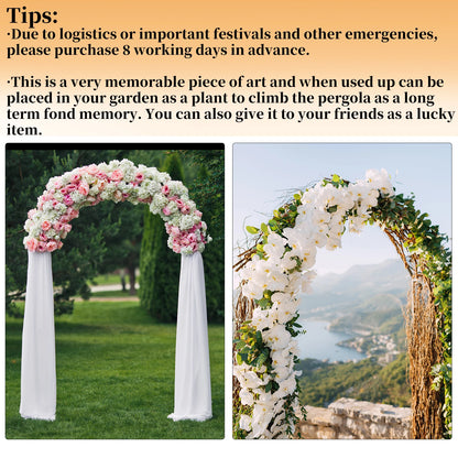 Heavy Strong White Metal Wedding Arch Garden Arbor Frame, Floral Backdrop Stand, Pergola for Indoor and Outdoor